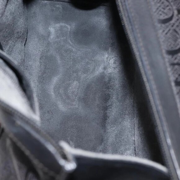 GUCCI Hand Bag Canvas Black Gold Auth - Picture 13 of 15